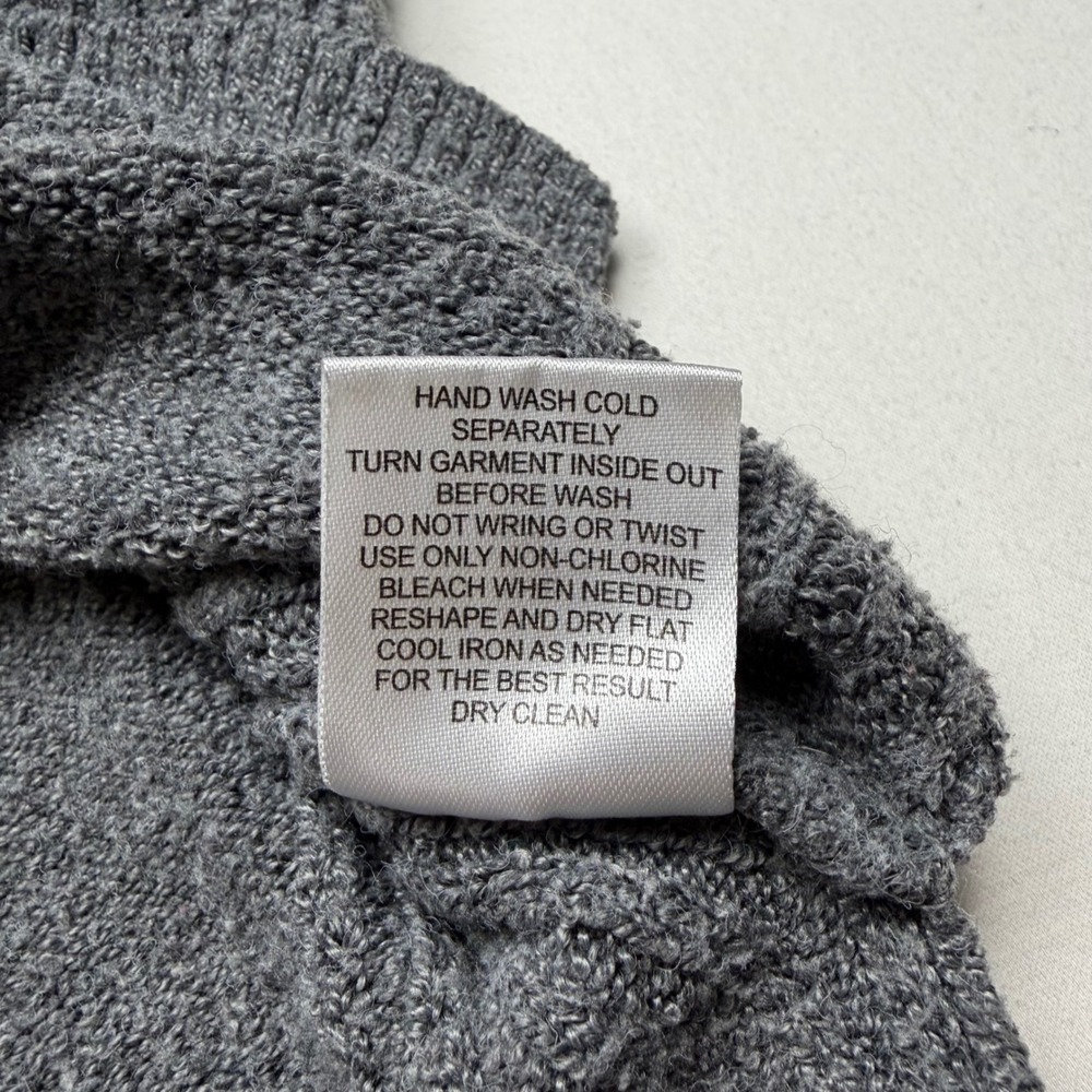 Pink Rose Women Medium Grey Roll Neck Sweater 3/4 Sleeve Casual Cozy Knit - Picture 10 of 10